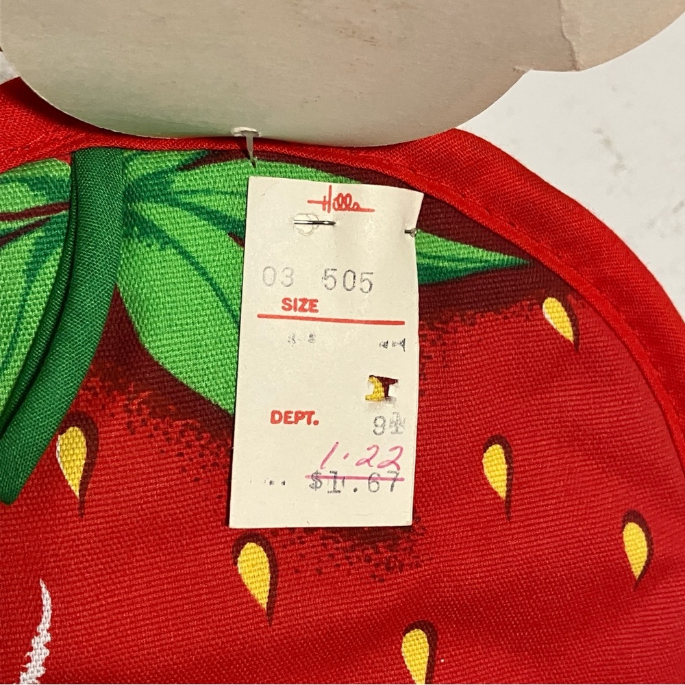 NWT Vintage Strawberry Shaped Corner Market Pot Holder NOS - Picture 6 of 7